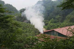 Cơ sở sản xuất than sinh học. (Ảnh: Tuấn Anh/Vietnam+)