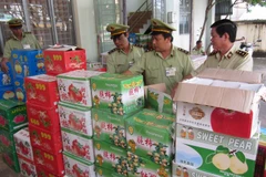 Trái cây nhập lậu từ Trung Quốc bị lực lượng chức năng thu giữ. (Ảnh minh họa: Đậu Tất Thành/TTXVN)