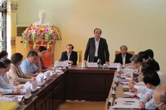 Bộ trưởng, Chủ nhiệm Văn phòng Chính phủ Mai Tiến Dũng phát biểu tại buổi tiếp dân thị trấn Thanh Lãng, huyện Bình Xuyên, tỉnh Vĩnh Phúc. (Ảnh minh họa: Nguyễn Thảo/TTXVN)