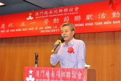 Ông Nguyễn Văn Phong phát biểu tại buổi lễ. (Nguồn: Vietnam+)