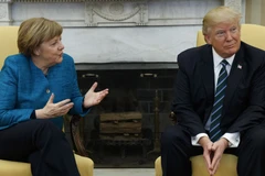 Tân Tổng thống Mỹ Donald Trump và Thủ tướng Đức Angela Merkel tại cuộc hội đàm. (Nguồn: AP)