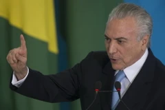 Tổng thống Michel Temer tại cuộc họp ở Brasilia, Brazil ngày 31/5. (Nguồn: EPA/TTXVN)