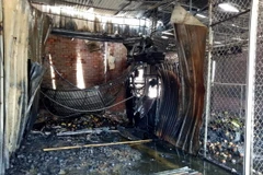 Hiện trường vụ hỏa hoạn. (Ảnh: Sỹ Tuyên/TTXVN)