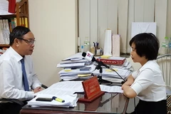 Thẩm phán Trương Việt Toàn trả lời phỏng vấn phóng viên TTXVN. (Ảnh: Nguyễn Cúc/Vietnam+)