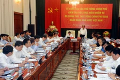 Tổ công tác của Thủ tướng làm việc với Ngân hàng Nhà nước Việt Nam. (Nguồn: TTXVN)