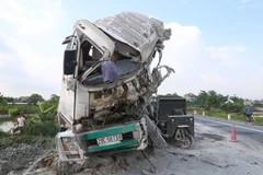 Hiện trường vụ tai nạn. (Ảnh: Lưu Thanh Tuấn/TTXVN)