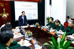 Trưởng Ban Tuyên giáo Trung ương Võ Văn Thưởng phát biểu tại buổi làm việc. (Ảnh: An Đăng/TTXVN)