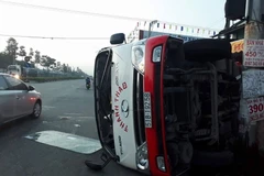 Hiện trường vụ tai nạn. (Ảnh: Huyền Trang/TTXVN)