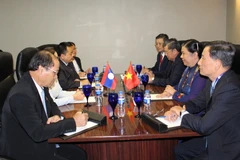 Ủy viên Bộ Chính trị, Phó Chủ tịch thường trực Quốc hội Tòng Thị Phóng tiếp Chủ tịch Quốc hội Lào Pany Yathotou trong khuôn khổ tham dự AIPA-38 tại Manila, Philippines ngày 15/9. (Ảnh: Việt Dũng/Vietnam+)