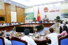 Toàn cảnh buổi gặp mặt. (Ảnh: Văn Điệp/TTXVN)