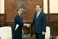 Chủ tịch nước Trần Đại Quang tiếp bà Meirav Eilon Shahar, Đại sứ Israel tại Việt Nam đến chào từ biệt. (Ảnh: Nhan Sáng/TTXVN)
