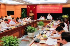 Quang cảnh buổi làm việc. (Ảnh: Trọng Đạt/TTXVN)