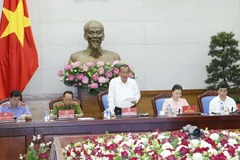 Phó Thủ tướng Thường trực Chính phủ Trương Hòa Bình chủ trì Hội nghị sơ kết công tác phòng, chống tội phạm; phòng, chống mua bán người 6 tháng đầu năm 2017. (Ảnh: Doãn Tấn/TTXVN)