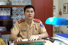 Đại úy Phạm Văn Chiến- Phó đội trưởng Đội cảnh sát giao thông Số 3 (Ảnh: Võ Phương/Vietnam+) 