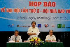 Đại hội lần thứ X Hội Nhà báo Việt Nam (nhiệm kỳ 2015-2020) diễn ra tại Hà Nội trong 3 ngày (từ 7-9/8). (Ảnh: Võ Phương/Vietnam+)
