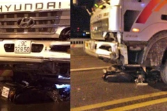 Phi xe máy trên cầu Thăng Long, nam thanh niên bị xe ben tông chết