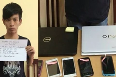 Đối tượng Hoàng Vũ Phong cùng tang vật. (Ảnh: Cơ quan chức năng cung cấp)