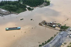 Khi hoàn thành, cầu Vàm Cái Sứt bắc qua sông Đồng Nai sẽ rút ngắn khoảng cách giữa các khu đô thị ở Đồng Nai, đặc biệt là thành phố mới Nhơn Trạch với Thành phố Hồ Chí Minh. (Ảnh: Công Phong/TTXVN)