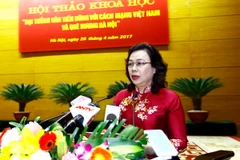 Bà Ngô Thị Thanh Hằng, Ủy viên Trung ương Đảng, Phó Bí thư Thường trực Thành ủy Hà Nội. (Ảnh: An Đăng/TTXVN)