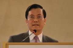 Thứ trưởng Bộ Ngoại giao Hà Kim Ngọc phát biểu tại Hội nghị cấp cao sáng 28/2, Khóa họp 34 Hội đồng Nhân quyền Liên hợp quốc, tại Geneva. (Ảnh: Hoàng Hoa/TTXVN)