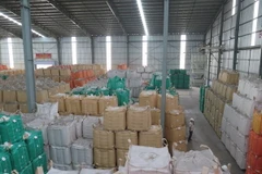 Kho gạo của nhà máy Thoại Sơn của Tập đoàn Lộc Trời, tỉnh Hậu Giang. (Ảnh: Hồng Nhung/TTXVN)