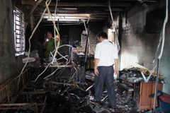 Hiện trường đang được phong tỏa để điều tra. (Ảnh: Huyền Trang/TTXVN)