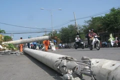 Ninh Thuận: Trụ điện trung thế đổ làm 1 người chết, 1 người bị thương