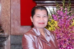 Phó Thủ tướng Chính phủ Hoàng gia Campuchia, Chủ tịch Hội hữu nghị Campuchia-Việt Nam Men Sam ​An. (Ảnh: Thống Nhất/TTXVN)