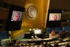 Lễ khai mạc Hội nghị Đại dương ở New York, Mỹ ngày 5/6. (Ảnh: AFP/TTXVN) 