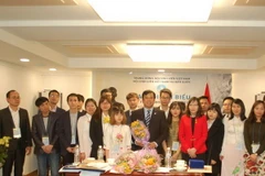 Ban Chấp hành Hội Sinh viên Việt Nam tại Hàn Quốc nhiệm kỳ 2017-2019. (Ảnh: Vũ Toàn/Vietnam+) 