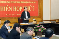 Chủ tịch nước Trần Đại Quang phát biểu kết luận phiên họp. Ảnh: (Nhan Sáng/TTXVN) 