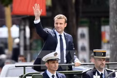 Tân Tổng thống Emmanuel Macron sau lễ tuyên thệ nhậm chức ở Paris. (Nguồn: AFP/TTXVN) 