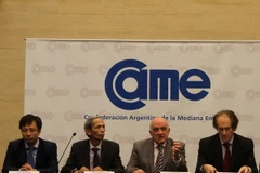 Chủ tịch Liên đoàn doanh nghiệp vừa Argentina (CAME) Fabián Tarrío phát biểu khai mạc Hội thảo doanh nghiệp Argentina-Việt Nam. (Ảnh: Diệu Hương/Vietnam+)