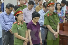 Bị cáo Châu Thị Thu Nga trước vành móng ngựa. (Ảnh: Doãn Tấn/TTXVN) 