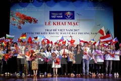 Nghi thức khai mạc Trại Hè. (Ảnh: Thế Anh/TTXVN)