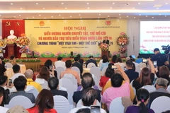 Ủy viên Bộ Chính trị, Phó Chủ tịch Thường trực Quốc hội Trần Thanh Mẫn phát biểu tại Hội nghị Biểu dương người khuyết tật, trẻ mồ côi và người bảo trợ tiêu biểu toàn quốc lần thứ 6. (Ảnh: Hoàng Hiếu/TTXVN)