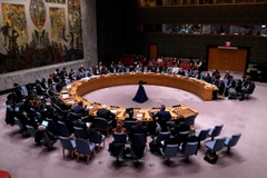 Quang cảnh một phiên họp của Hội đồng Bảo an Liên hợp quốc ở New York, Mỹ về tình hình Palestine. (Ảnh: AFP/TTXVN)