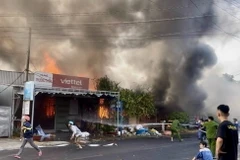 Hiện trường vụ hỏa hoạn. (Ảnh: TTXVN phát)