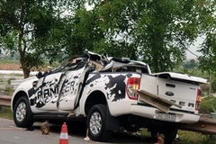 Hiện trường vụ tai nạn. (Ảnh: TTXVN phát)