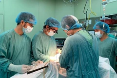 Kíp mổ Bệnh viện Trung ương Huế. (Ảnh minh họa: TTXVN phát)