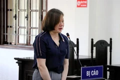 Bị cáo Nguyễn Thị Bình, nguyên cán bộ công tác tại Thanh tra tỉnh Hòa Bình. (Ảnh: Thanh Hải/TTXVN)