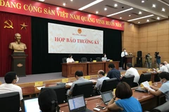 Bộ Công Thương họp báo về tình hình sản xuất công nghiệp và thương mại. (Ảnh: Đức Duy/Vietnam+)