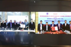 Lễ ký hợp tác trực tuyến giữa Petrovietnam và SSFC. (Ảnh: Vietnam+)