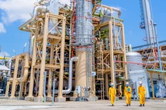 Người lao động trên các công trình khí. (Ảnh: PV/Vietnam+)