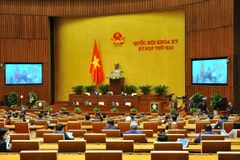Quốc hội thảo luận trực tuyến về dự kiến kế hoạch cơ cấu lại nền kinh tế giai đoạn 2021-2025 vào sáng ngày 30/10. (Ảnh: Minh Đức/TTXVN)