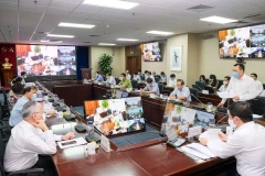 Cuộc họp trực tuyến của Bộ Công Thương với các địa phương về công tác đảm bảo hàng hóa phòng chống dịch bệnh. (Ảnh: PV/Vietnam+)