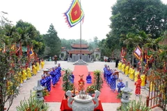 Lễ tế theo nghi thức truyền thống. (Ảnh: Thanh Tùng/TTXVN)