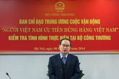 Chủ tịch Ủy ban TW Mặt trận Tổ quốc Việt Nam Nguyễn Thiện Nhân phát biểu tại buổi làm việc. (Ảnh: Nguyễn Dân/TTXVN)