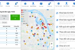 Ứng dụng Hà Nội SmartCity cung cấp đầy đủ các thông tin về dịch bệnh COVID-19 cho người dân. (Ảnh chụp màn hình)