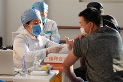 Nhân viên y tế tiêm chủng vắcxin ngừa COVID-19 cho người dân tại Bắc Kinh, Trung Quốc, ngày 3/1/2021. (Ảnh: THX/TTXVN)